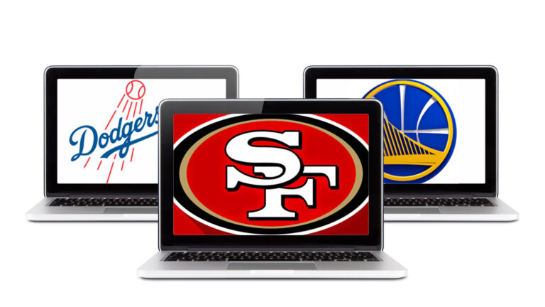 US sports leagues seek Israeli technologies. Illustration uses logos of 49ers, Dodgers, Warriors/vector by Shutterstock.com/graphic layout by Viva Sarah Press for ISRAEL21c