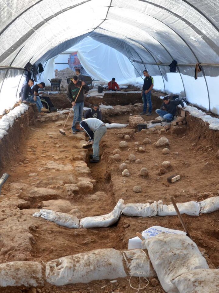 Israel Antiquities Authority excavation site in the Russian Compound of Jerusalem where scientists uncovered the Third Wall that surrounded the city in 70 CE. Photo by Yoli Shwartz/Israel Antiquities Authority