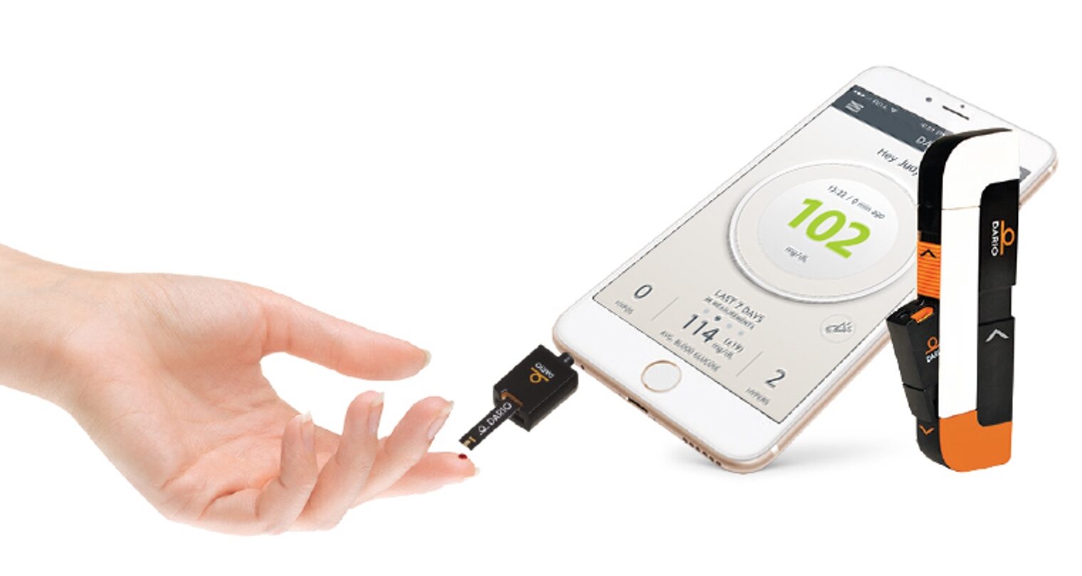 Device and app turn your smartphone into a complete diabetes management system. Photo courtesy of DarioHealth