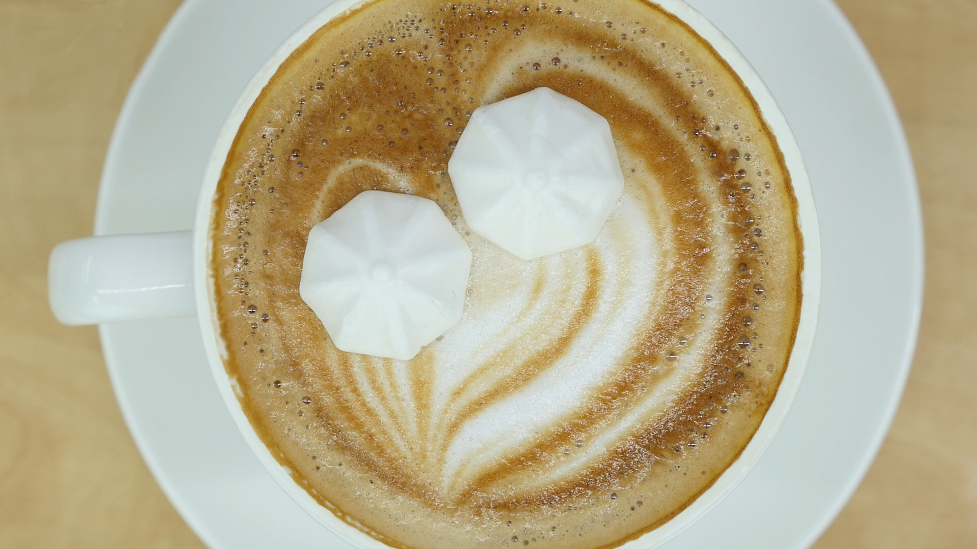 A vegan meringue kiss will sweeten up the world's hot drinks. Photo courtesy