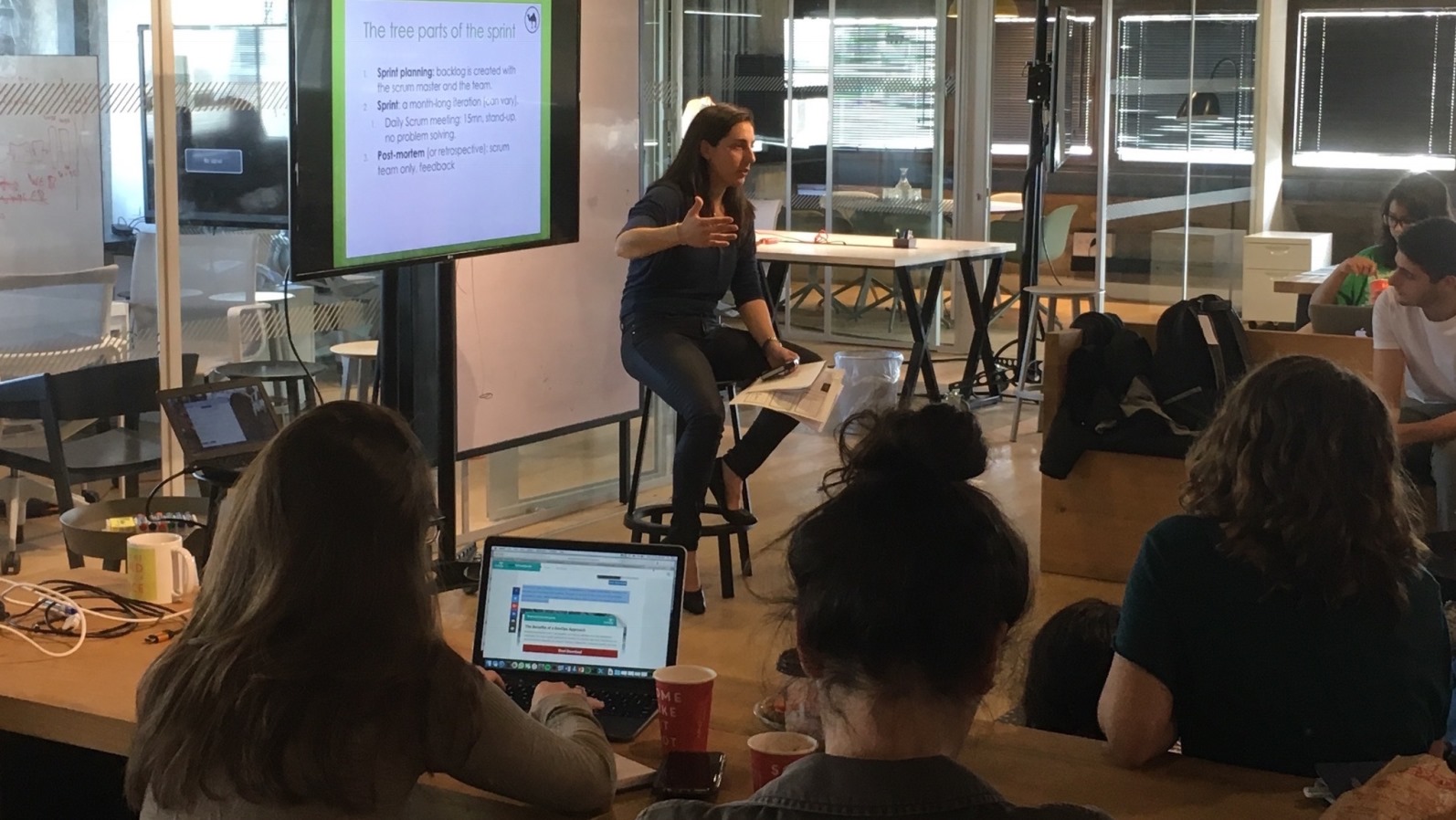 Keren Ouaknine, senior big data architect at Redis Labs, giving TAVtech Fellows an introductory lesson on Big Data. Photo: courtesy