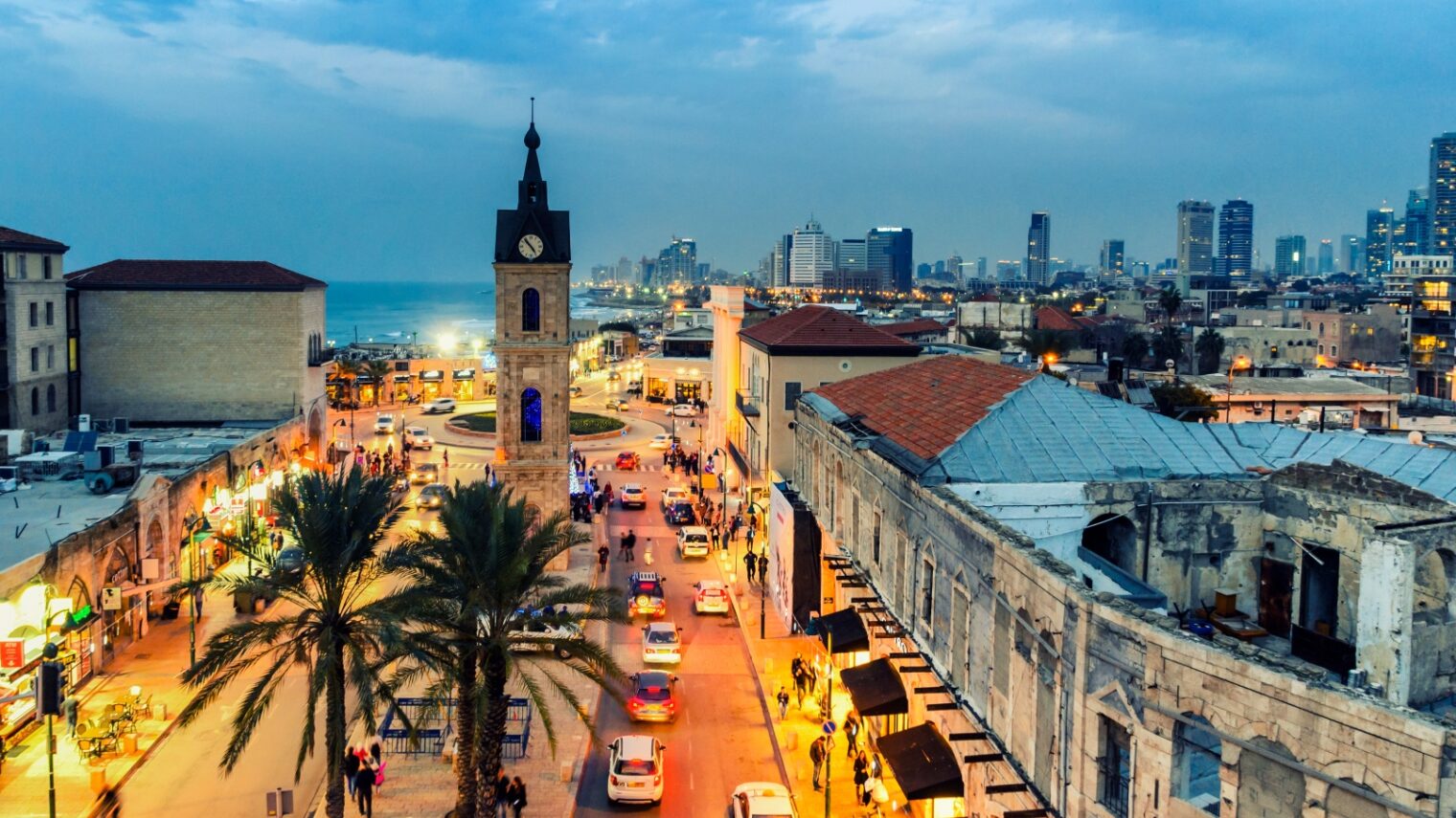 The Jaffa clock tower dominates Clock Square, a landmark at the entrance to the Jaffa section of Tel Aviv. Photo by JekLi/Shutterstock.com