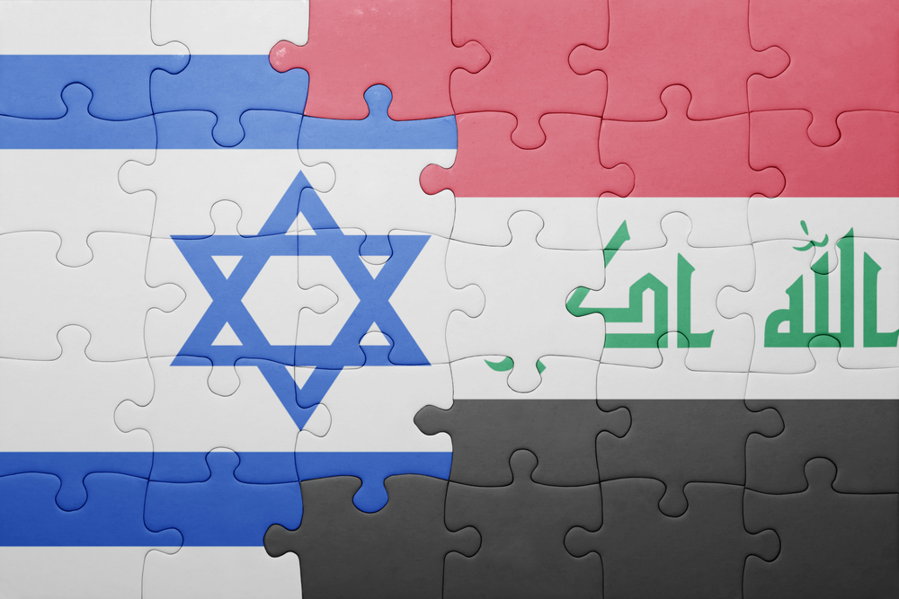Israel and Iraq flags. Image via Shutterstock.com