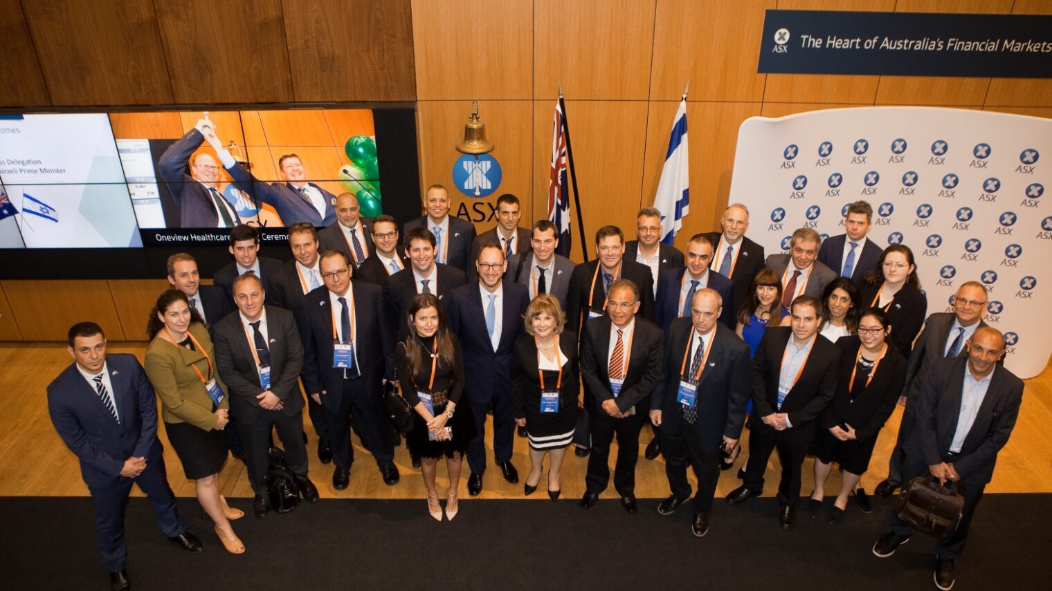 Prime Minister Netanyahu’s delegation visiting ASX in February 2017. Photo by Al Seib/courtesy of ASX