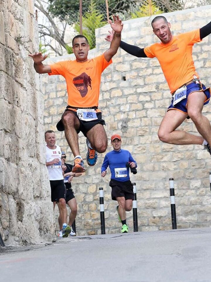 Yippee! The Jerusalem Marathon is here. Photo Jerusalem Winner Marathon