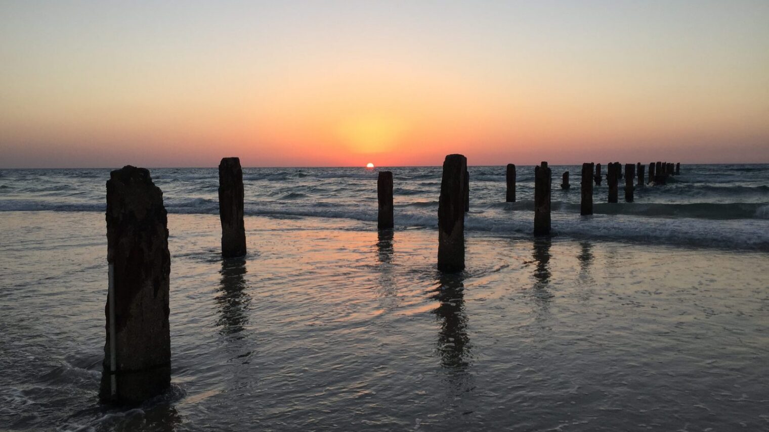 And sunsets that look like this. A sunset at Beit Yanai Beach. Photo by Nicky Blackburn