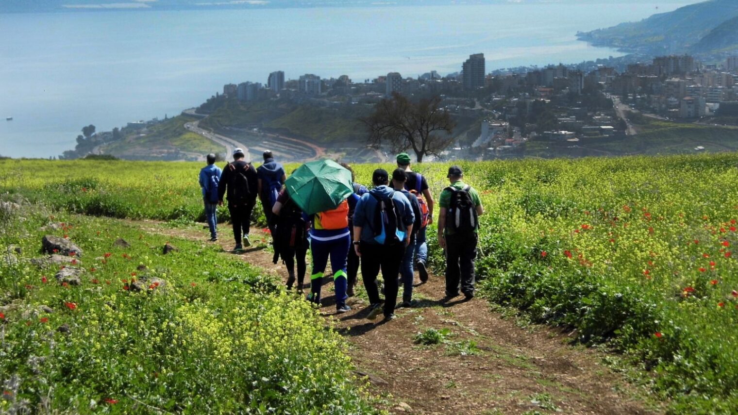 Walking the planned route of the Sanhedrin Trail in the Galilee. Photo by Gilad Cinamon/Israel Antiquities Authority