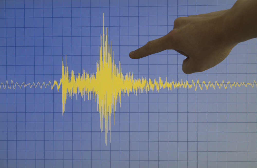 Earthquake seismic wave. Illustration via Shutterstock.com