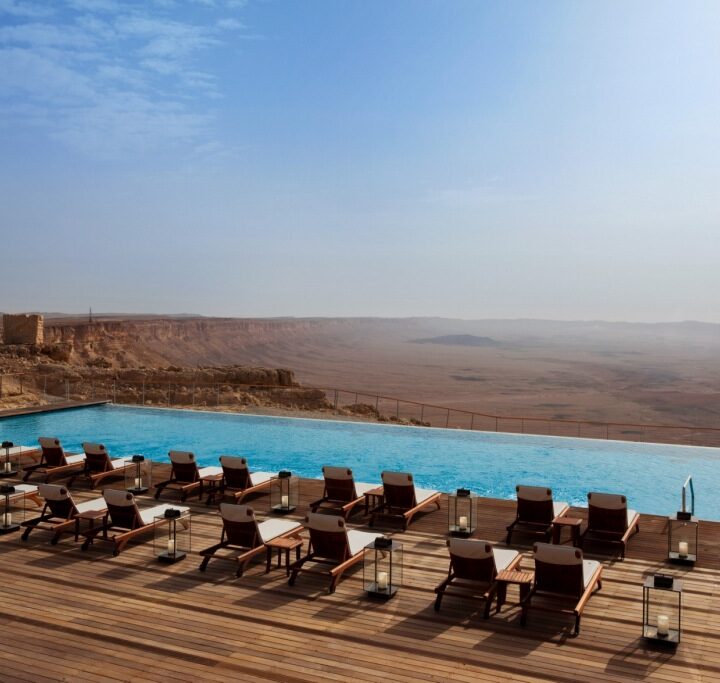 The Beresheet Hotel overlooking the Ramon Crater. Photo by Assaf Pinchuk