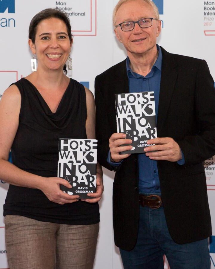 Translator Jessica Cohen and Israeli author David Grossman at the Man Booker Prize ceremony in London. Photo courtesy of The Man Booker Prizes