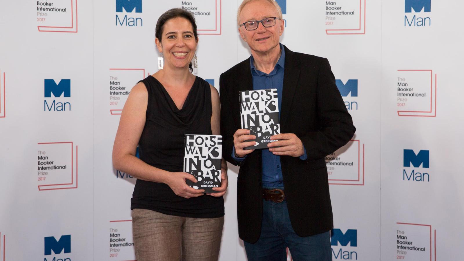 Translator Jessica Cohen and Israeli author David Grossman at the Man Booker Prize ceremony in London. Photo courtesy of The Man Booker Prizes