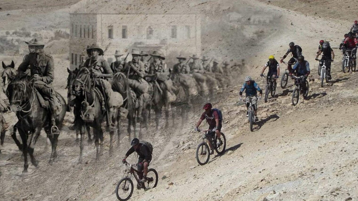 In the Ride Like an ANZAC tour, cyclists follow the trail used by Australian and New Zealand soldiers in 1917 to conquer Beersheva from Ottoman forces. Photo: courtesy
