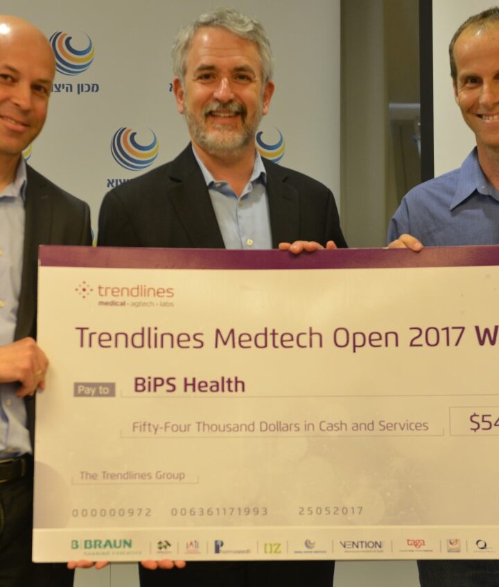 From left, Yuval Almougy, VP New Ventures Trendlines Medical; Steve Rhodes, Chairman & CEO, The Trendlines Group; Ran Keren, CEO BiPS Health. Photo by Louiz Green/courtesy of Trendlines