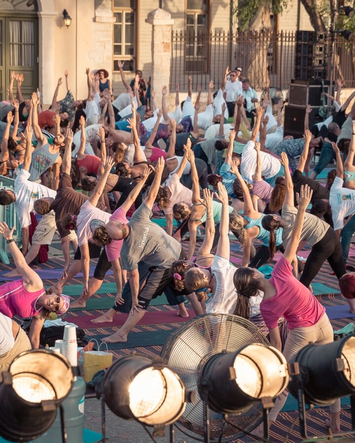 International Yoga Day in Tel Aviv. Photo by Raphael Pinhas