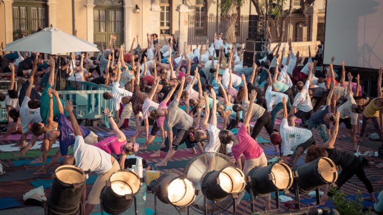 International Yoga Day in Tel Aviv. Photo by Raphael Pinhas
