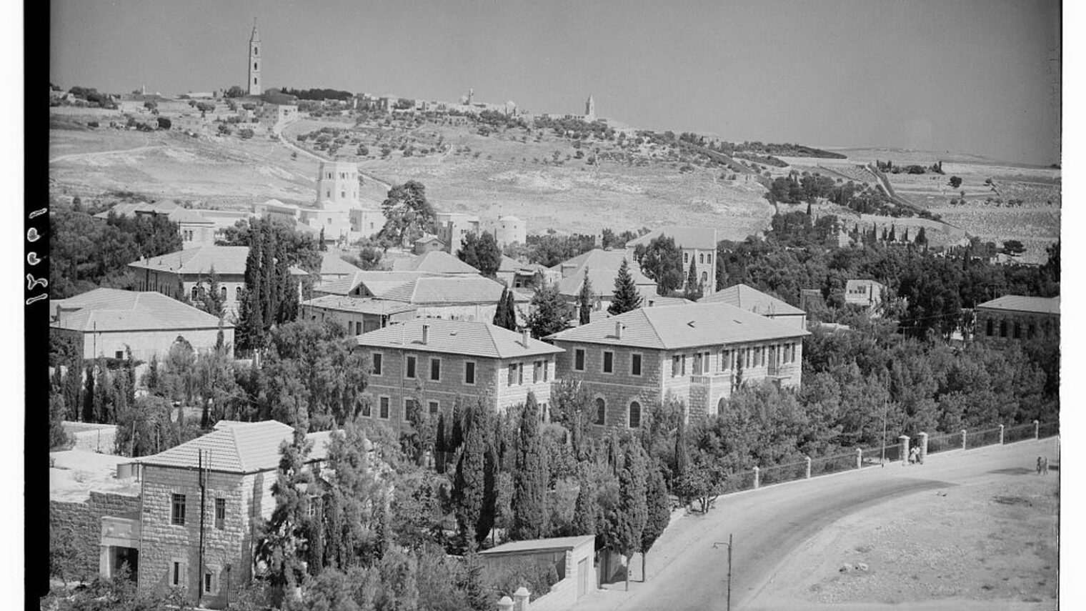 American School of Oriental Research, seen from St. Georgeâ€™s Cathedral Tower in the 1940s. Courtesy of G. Eric and Edith Matson Photograph Collection, Library of Congress Prints and Photographs Division