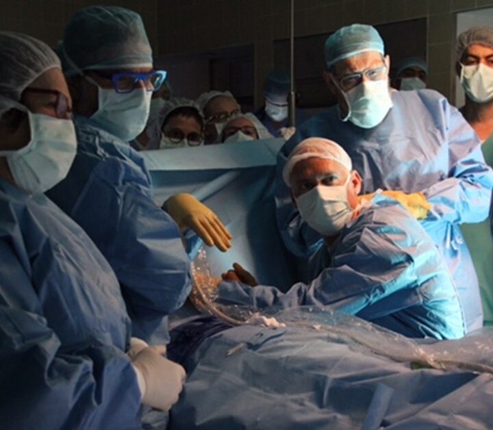 Hadassah Medical Center physicians performing in-utero heart surgery on July 4, 2017. Photo: courtesy