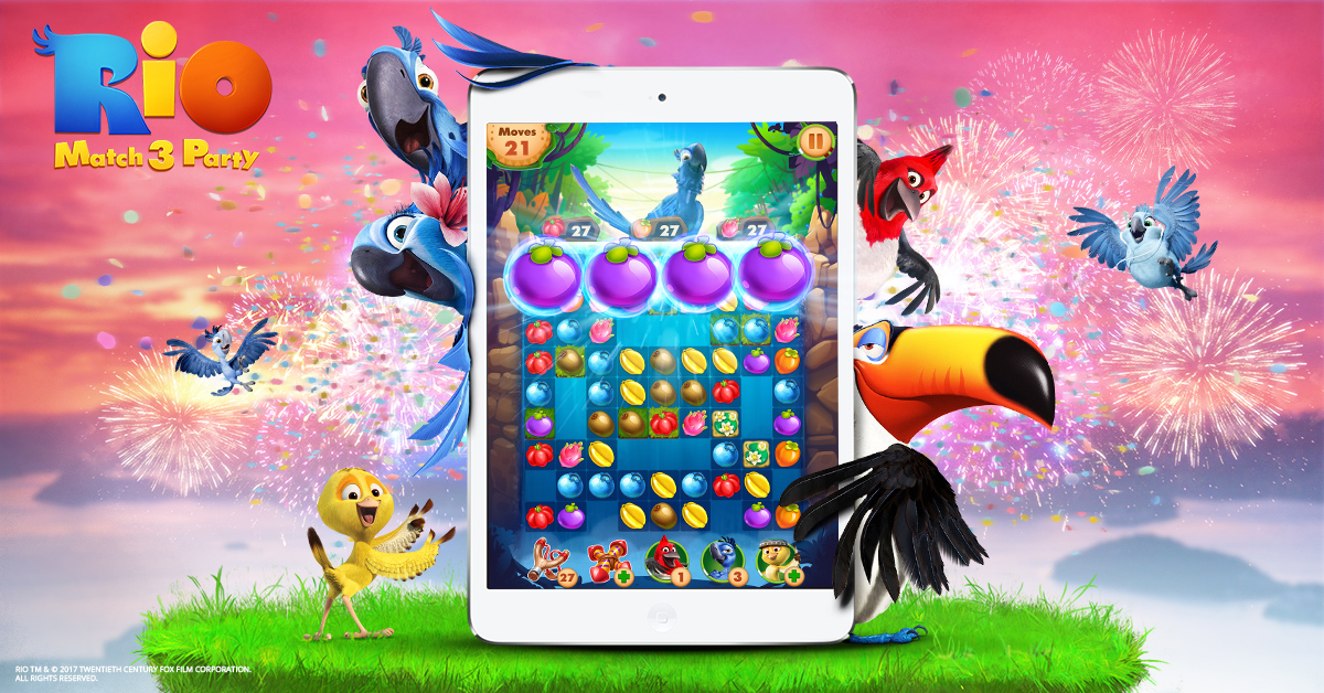Plarium developed the game for “Rio: Match 3 party” in partnership with Twentieth Century Fox. Photo: courtesy