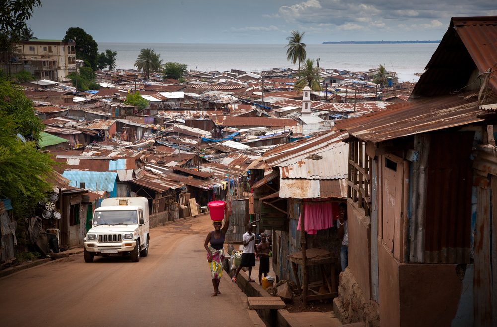 The slums of Freetown in Sierra Leone are often worst hit by floods like those on Monday. Photo via Shutterstock
