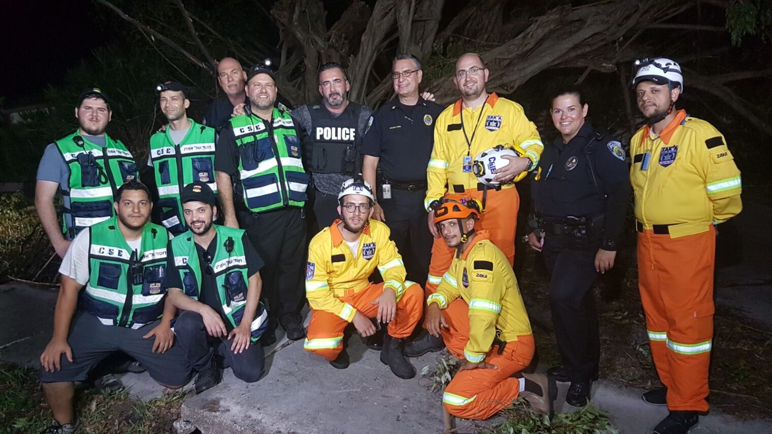 Israeli volunteers from ZAKA joined local relief organizations and police to help Floridians affected by Hurricane Irma. Photo: courtesy