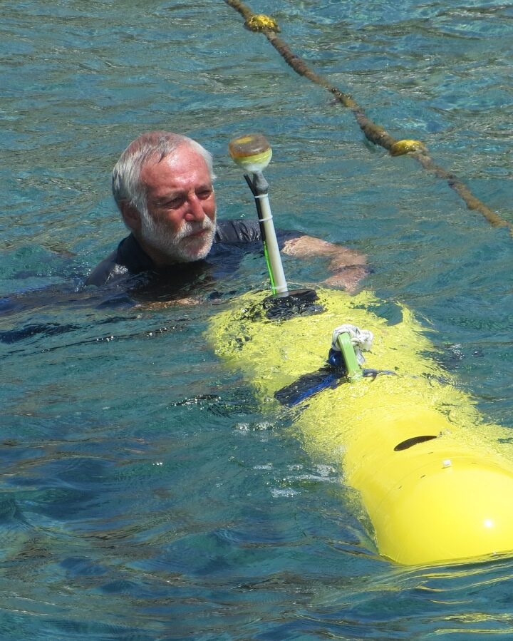 Prof. Hugo Guterman testing HydroCamel II. Photo courtesy of Ben-Gurion University