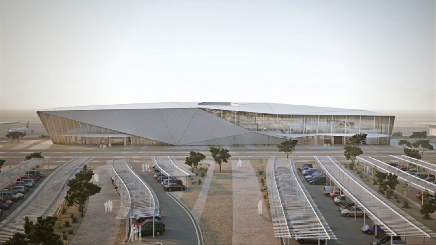 Architect’s rendering of the Eilat Ramon Airport terminal building. Photo: courtesy