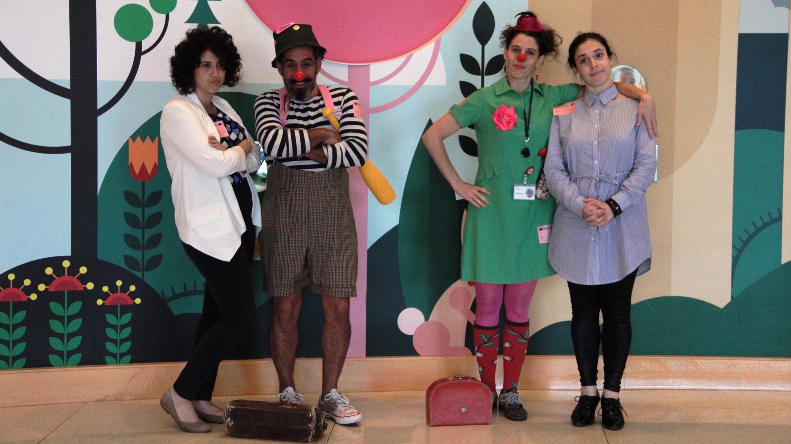 Visiting UCLA Mattel Children's Hospital, from left, I Clown You producer Inbal Rotem Sagiv, Dream Doctors David Barashi and Rotem Goldenberg, and I Clown You director Sasha Kapustina. Photo: courtesy