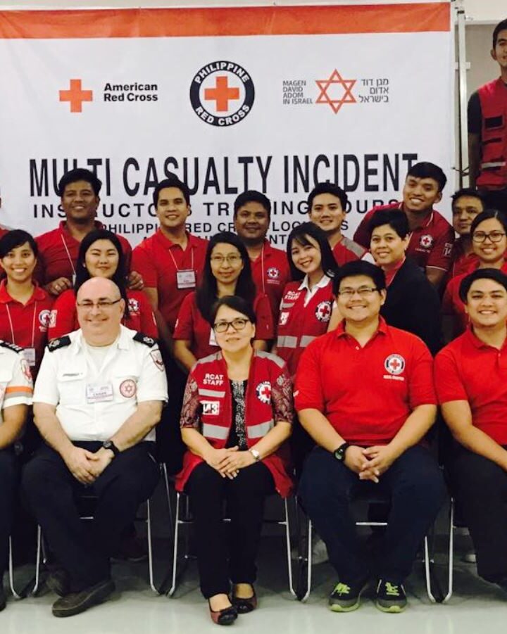 Magen David Adom and Philippine Red Cross personnel at a training for instructors of emergency medicine teams. Photo courtesy of MDA Spokesman