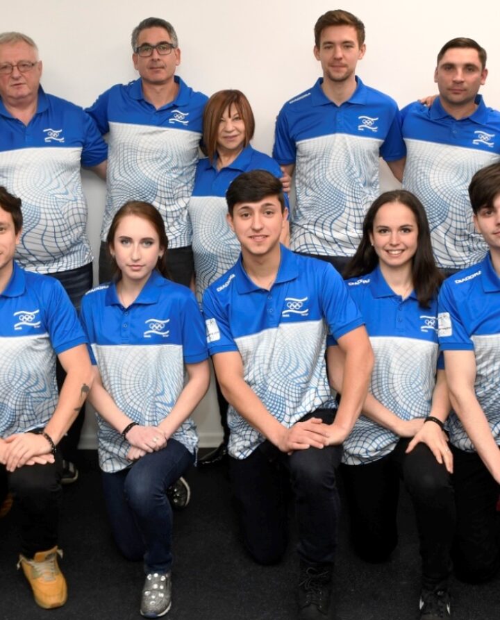 Israel’s 2018 Winter Olympics athletes and coaches. Photo by Amit Shisel/Israel Olympic Committee