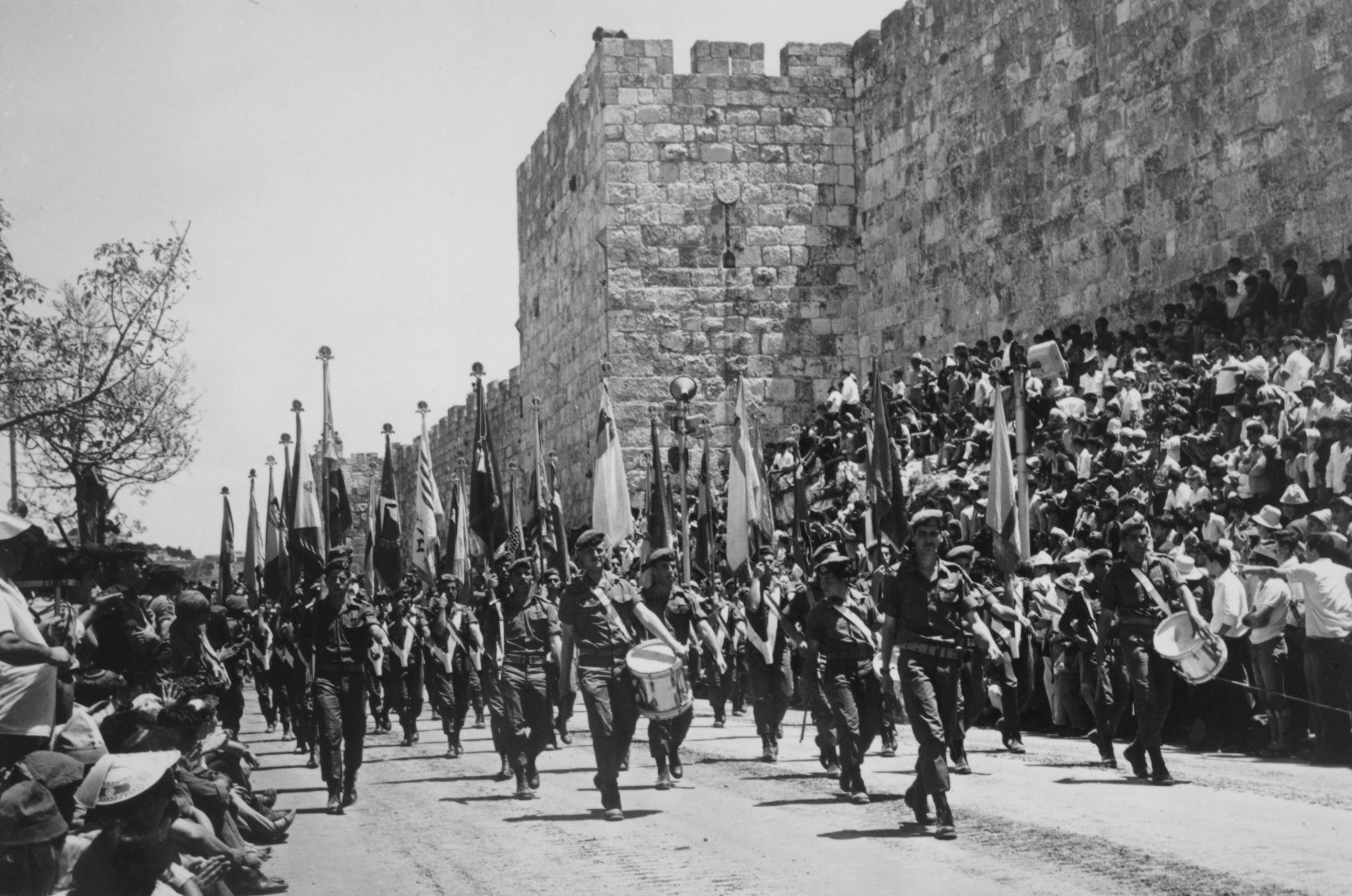 The Israel Defense Forces parade in Jerusalem on Israel's 20th Independence Day. Photo courtesy of JNF-KKL