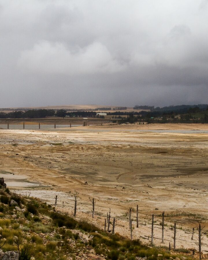 Unprecedented drought has dried up Theewaterskloof Dam in Cape Town, South Africa, January 19, 2018. Photo via Shutterstock.com
