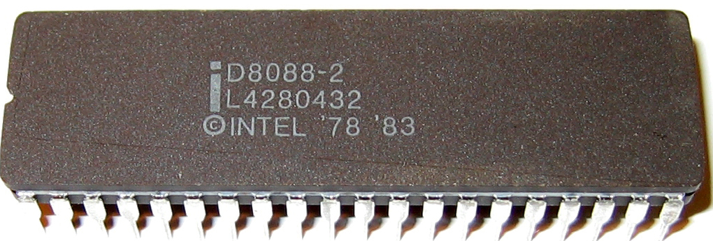 The Intel 8088 chip, designed in Israel. Photo courtesy Wikipedia Commons