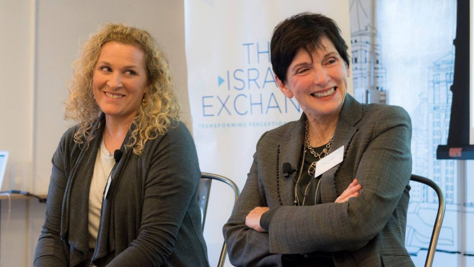 Vibe Israel CEO and founder Joanna Landau, left, and Amy Friedkin, president of ISRAEL21c. Photo by Juliana Crawford/Vibe Israel