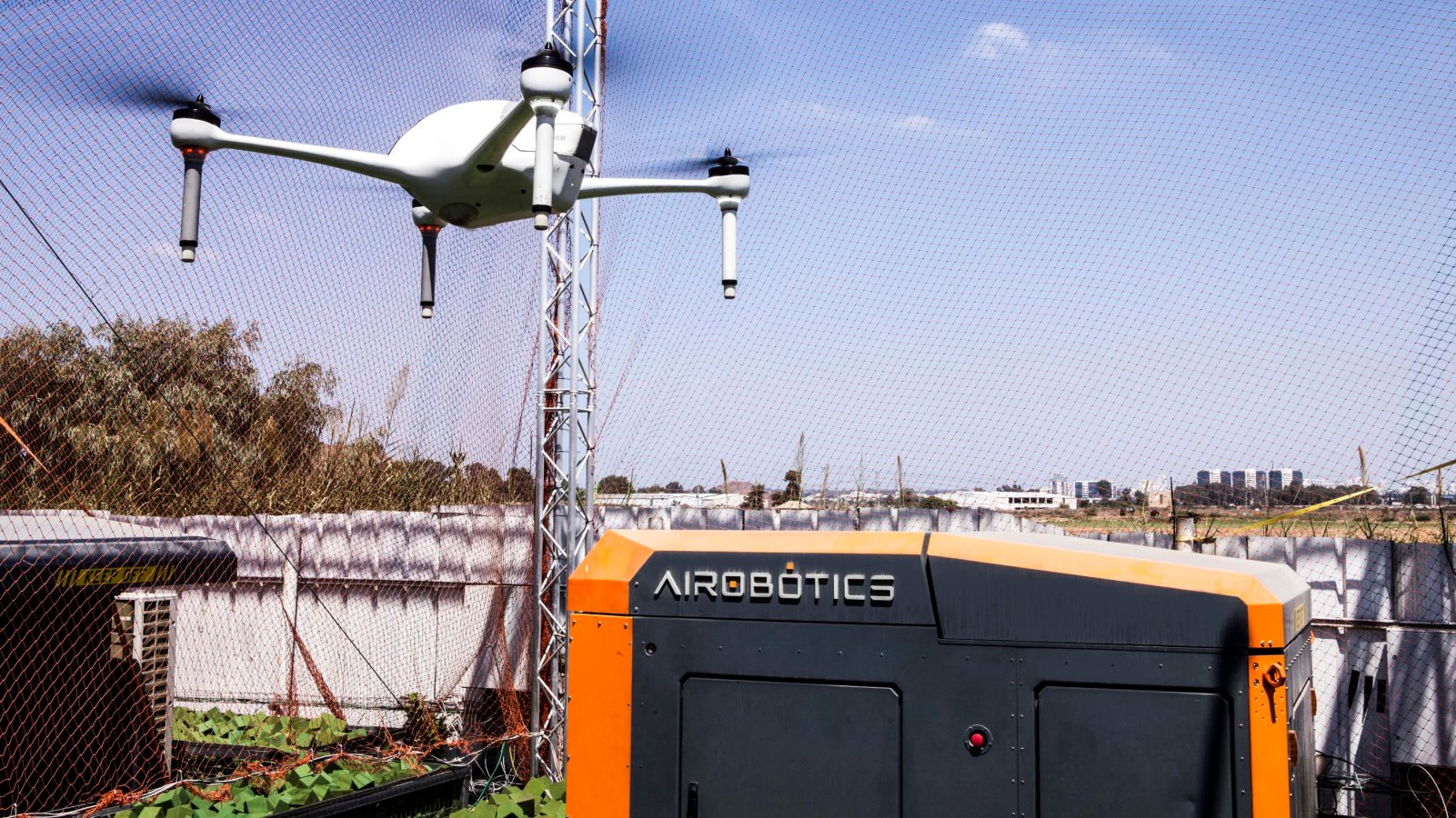 Airobotics’ 7-kilogram Optimus drone is outfitted with sensors including LIDAR, thermal and gas, plus RGB and electro-optical cameras. Photo: courtesy