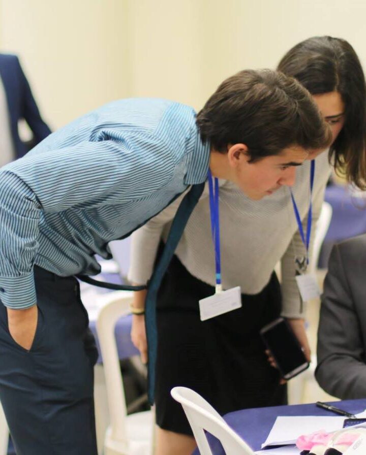Participants in the first-ever MUN Debate Competition in Israel. Photo courtesy of ArMUN