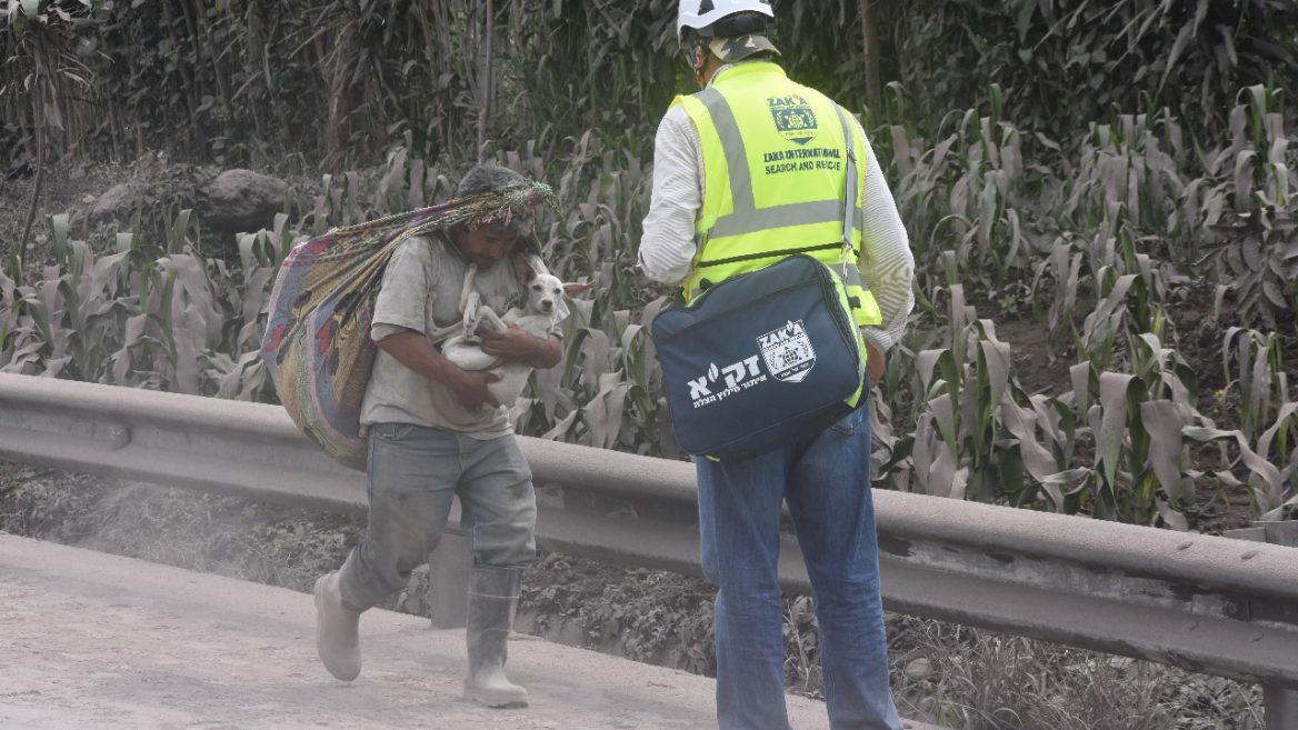 Israeli trained volunteers offer help to victims of the Guatemala eruption. Photo courtesy ZAKA