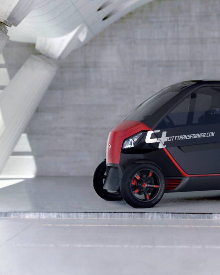 The made-in-Israel City Transformer folding car. Photo: courtesy