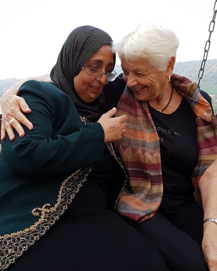 The closest of friends. Ibtisam Mahameed and Esther Hertzog in a still from the film.