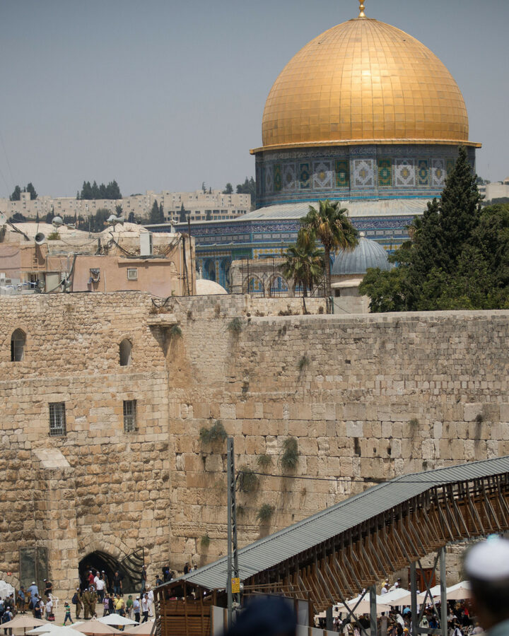 View of the Western Wall and the Dome of the Rock in Jerusalemâ€™s Old City. Photo by Yonatan Sindel/FLASH90