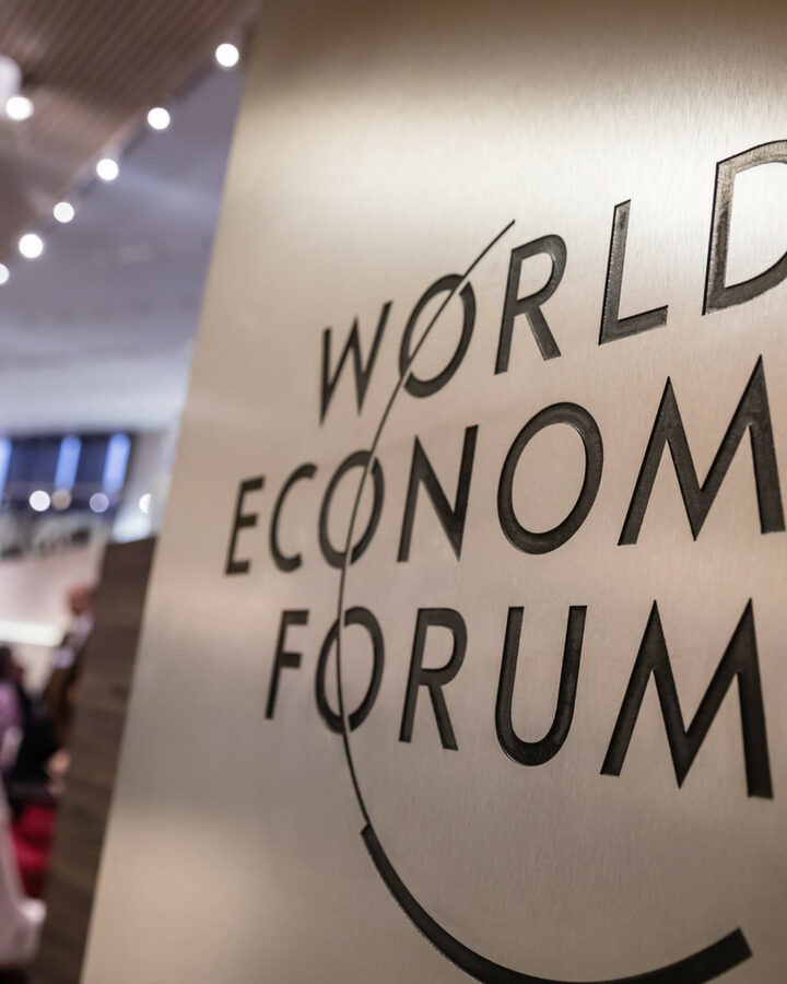 Emblem of the World Economic Forum in Davos, Switzerland. Photo via shutterstock.com