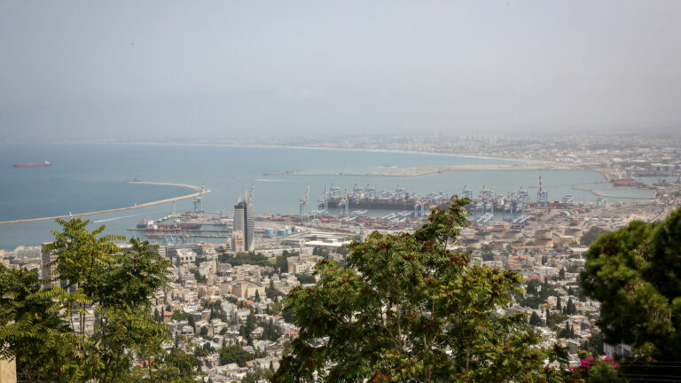View of the port in the Northern Israeli city of Haifa. Photo by Yossi Zamir/FLASH90