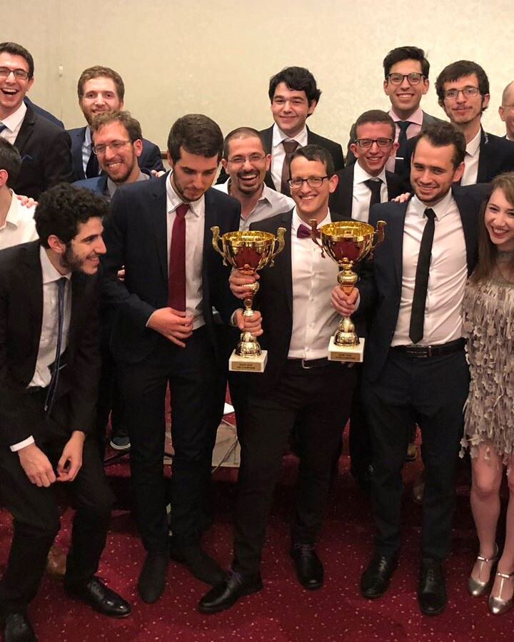 Tel Aviv University’s victorious debate team at the 2018 European Universities Debating Championship in Serbia. Photo via Facebook