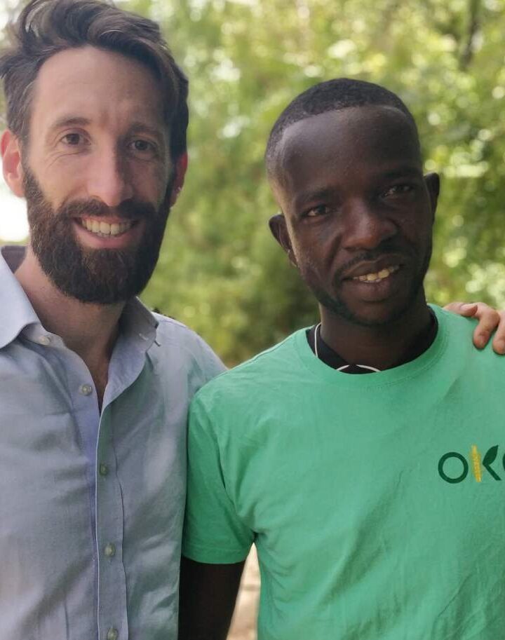 OKO founder Simon Schwall with a farmer in Mali. Photo: courtesy