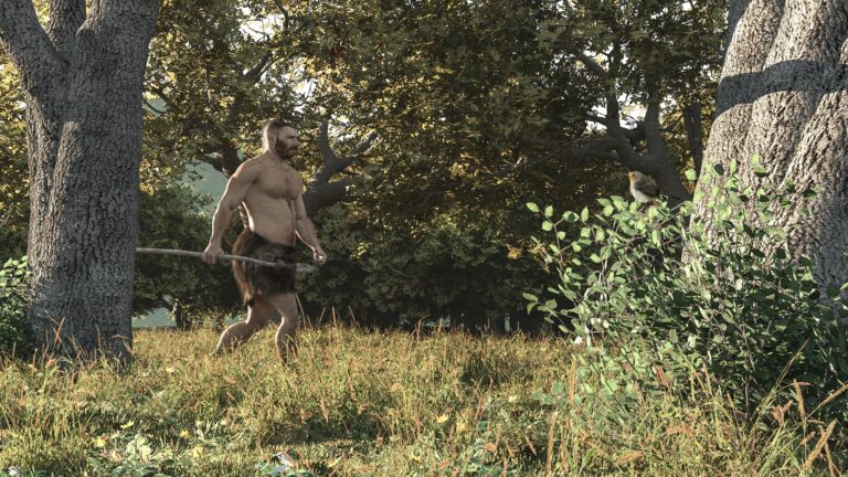 Digital illustration of a Neanderthal man by Nicolas Primola/Shutterstock.com