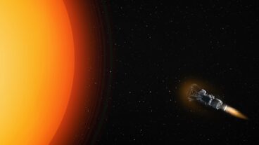 Parker Solar Probe approaching the sun. Image via Shutterstock with elements furnished by NASA