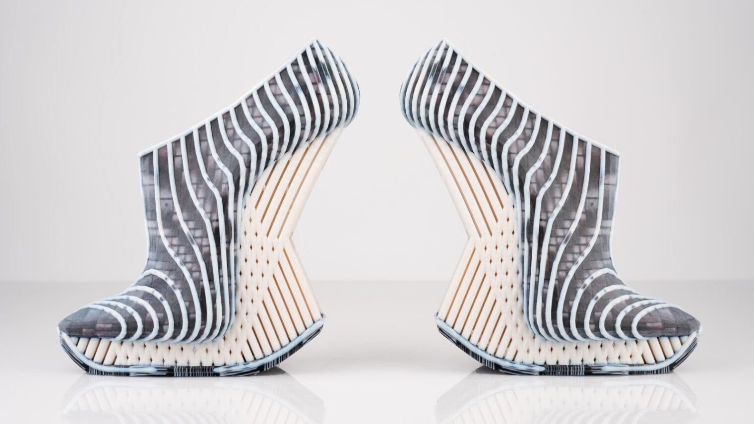 Ganit Goldstein designed and 3D-printed these shoes that are now in the permanent collection of the Design Museum in Holon, Israel. Photo: courtesy