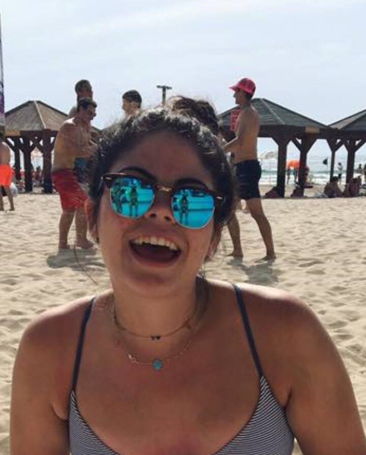 Julia Woolf enjoying some Israeli sunshine. Photo: courtesy