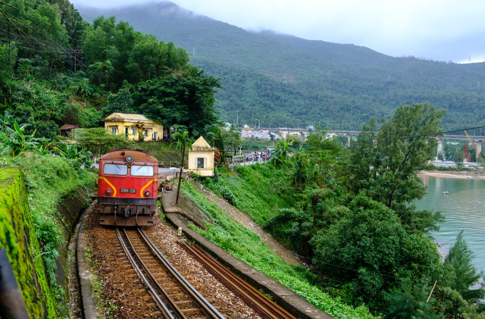 The railway line between Da nang City and Hue City, Vietnam.  Photo by Shutterstock