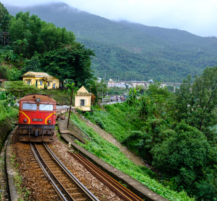 The railway line between Da nang City and Hue City, Vietnam.  Photo by Shutterstock