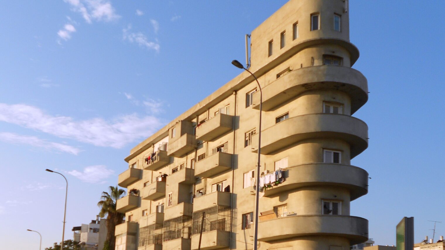 A prominent example of Bauhaus architecture on Levanda St in Tel Aviv. Photo courtesy of the Bauhaus Center